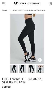 Wear It To Heart Women's HW Black High Rise Leggings XS